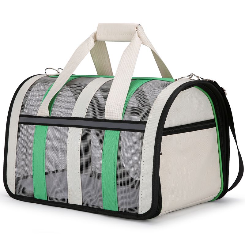 New Portable Pet Bag For Cats And Dogs Going Out With Hollowed Out Mesh Polyester Folding Outer Pet Bag_voghion.com