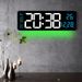 Moderno orologio da parete digitale a LED con retroilluminazione multicolore, visualizzazione della temperatura, calendario e sveglia: elegante decorazione per la casa e l'ufficio_voghion.com