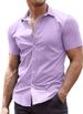 Herrenbekleidung Hemd Kurzarm Casual Button Down Strandhemd_voghion.com