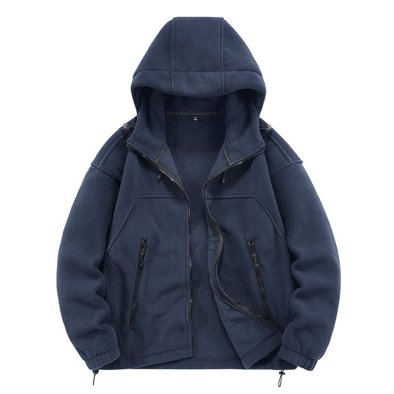 Herrenbekleidung 2024 Herbst Neue Herren Casual Große Größe Kapuzen Strickjacke Pullover Herren Polar Fleece Control Preis 158_voghion.com