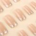 False Nails French Manicure Silver Glitter Simple Advanced Wearable Nail Detachable False Nail Pieces 24 Pieces Detachable_voghion.com