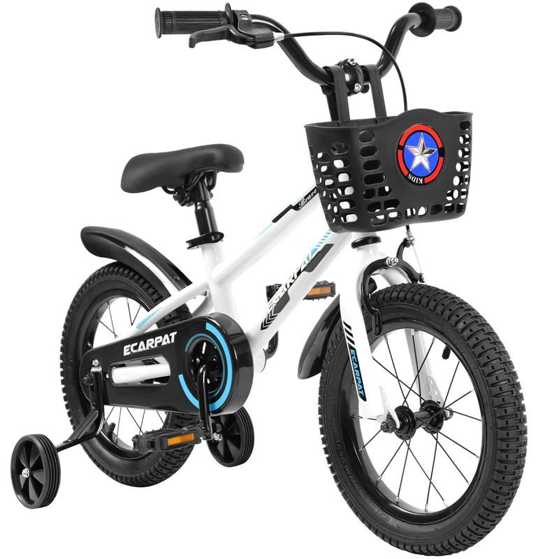 Kids Bike 16 inch Boys Girls Training WheelsBell Basket fender Freestyle Kids' Bicycle_voghion.com