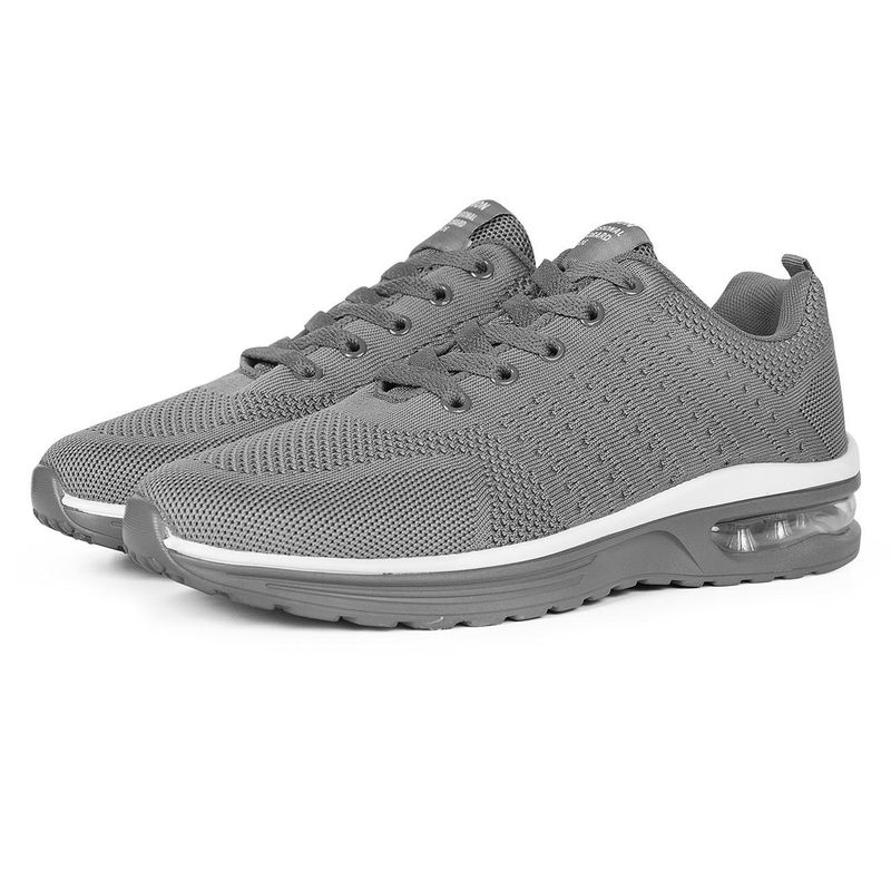 Large size sports and leisure fly woven breathable air cushion running shoes for men and women_voghion.com