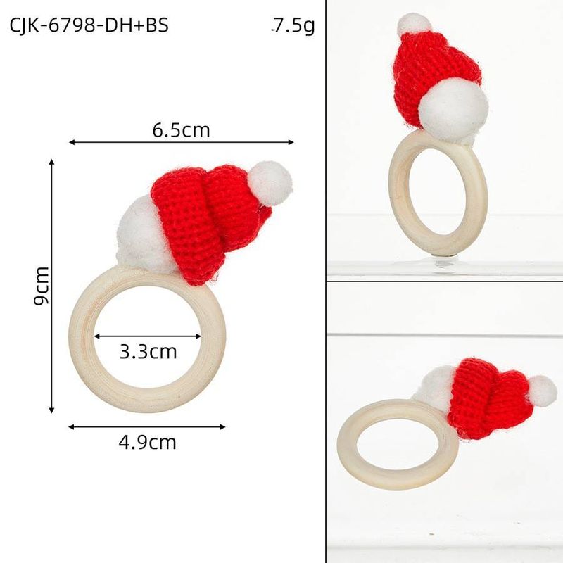 Christmas Mini Scarf, Napkin Buckle, Red Hat, Napkin Ring, Wine Bottle Decoration Ring, Christmas Ornaments_voghion.com