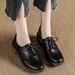 Minimalistischer, vielseitiger Schnürschuh aus echtem Leder für Damen, weiche Sohle, Frühling/Herbst, bequem, einfaches Kleid, Arbeit, klobiger Absatz_voghion.com