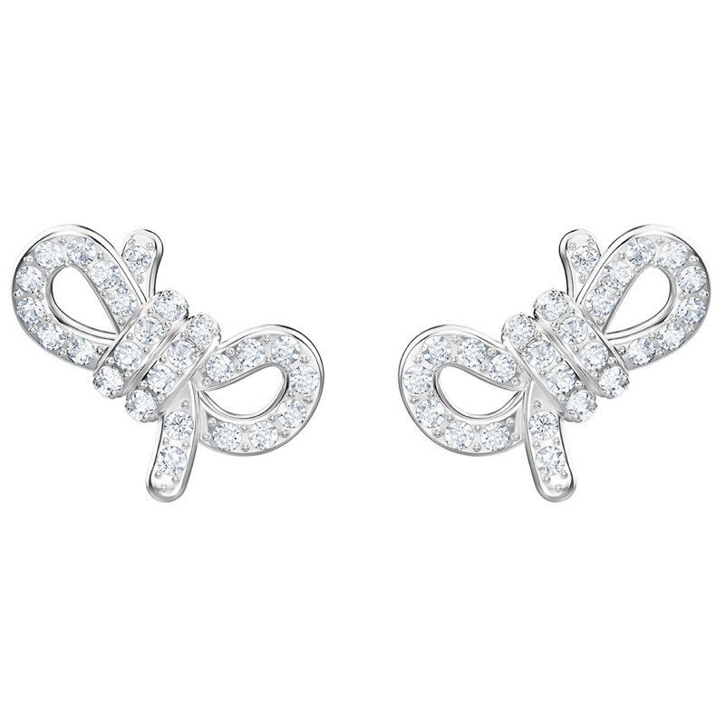 Orecchini a fiocco in argento per donna Orecchini a perno in cristallo_voghion.com