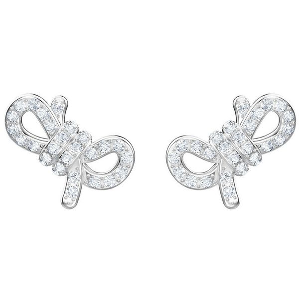 Orecchini a fiocco in argento per donna Orecchini a perno in cristallo_voghion.com