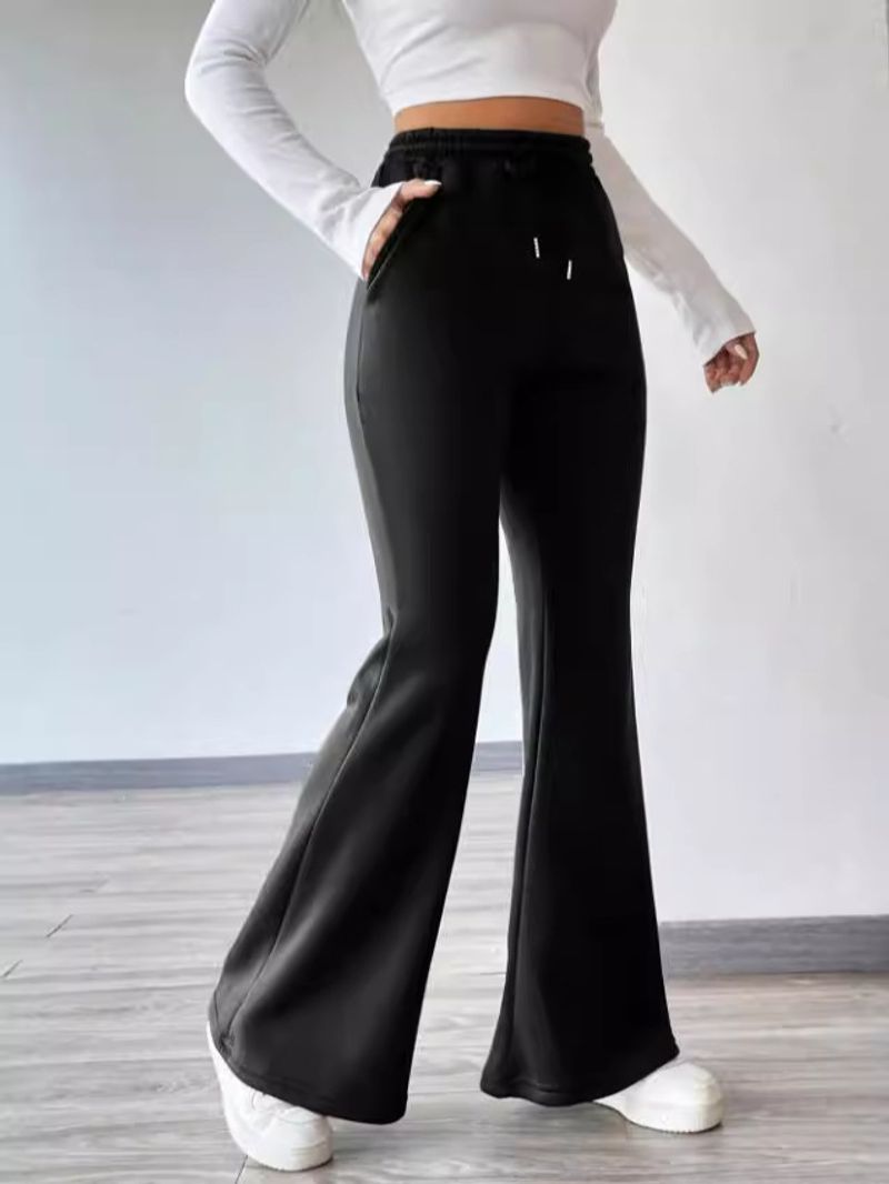 Women's Clothing autumn and winter new women's fashion versatile casual plus velvet flared pants_voghion.com