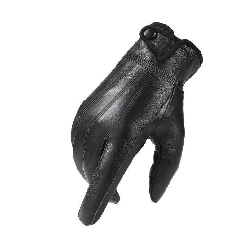 2025 Neue Erste-Schicht-Rindslederhandschuhe Herren Touchscreen Warm Motorradfahren Outdoor Winddicht Offen_voghion.com