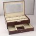 1pc 12 Slot PU Leather Lockable Watch Storage Box, Men's And Women's Jewelry Display Box With Drawer, 2-layer Watch Glasses Display BoxWith Cover_voghion.com