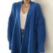 Schicker Oversize-Longline-Cardigan mit High-Low-Saum – Weicher Polyester-Strickpullover für Damen_voghion.com