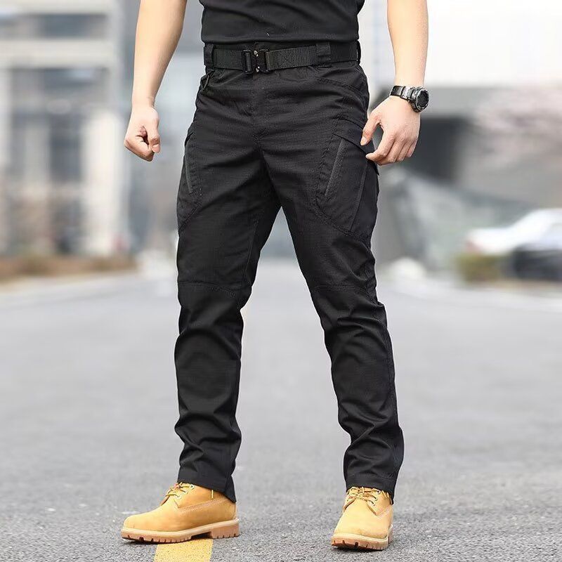 Pantalon de travail tactique pour la pêche et les activités de plein air – Pantalon cargo en coton mélangé résistant avec plusieurs poches_voghion.com
