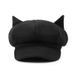 Cappello da artista alla moda, tinta unita, da donna, con berretto britannico in lana ottagonale a forma di orecchie di gatto, autunno inverno_voghion.com