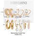 New Inlaid Pearl Women's Earrings Creative French Gold Hoop 9-Piece Set_voghion.com