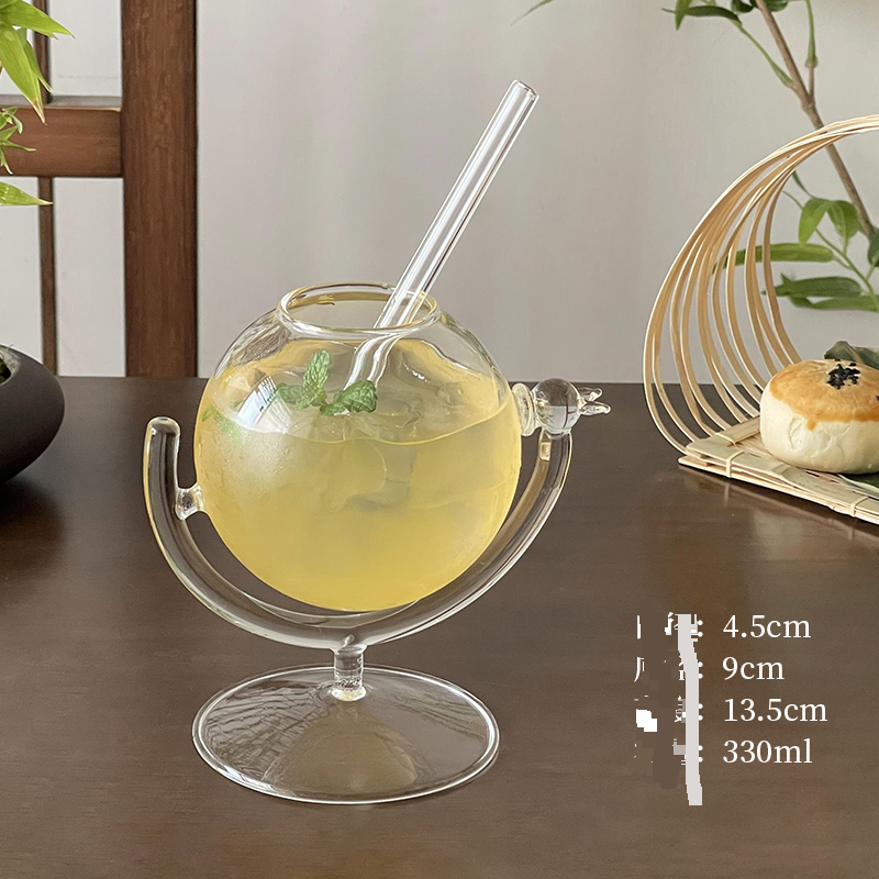 Copa de vino con forma de globo transparente y personalidad creativa para cóctel, ambiente divertido, para bebidas y jugos._voghion.com
