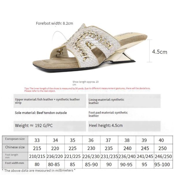 Cameido Dames Dagelijkse Pendelsandalen met Gouden Visleren Vierkante Teen en Wedges_voghion.com