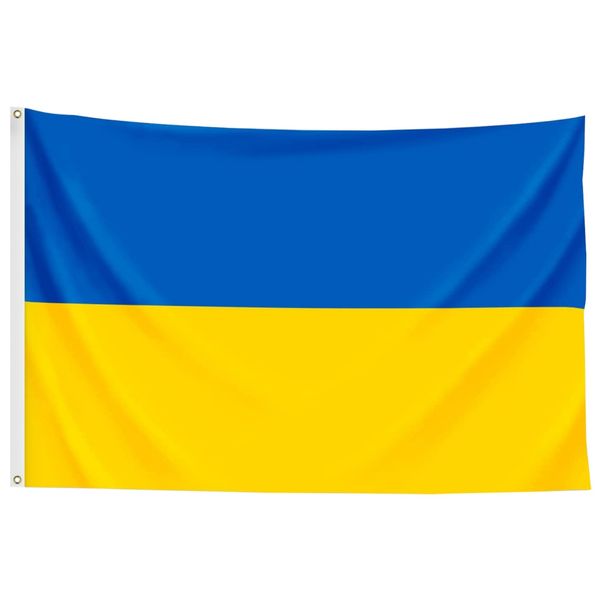 3x5Ft Ukrainian Flag, Double Side Printed Hanging Banner Flags With Grommets, Polyester Material, Vivid Color And UV Fade Resistant_voghion.com