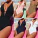 Women's Clothing New One Piece Swimsuit Women's High End Hot Spring Pure Color Sexy Backless Strap Swimsuit_voghion.com