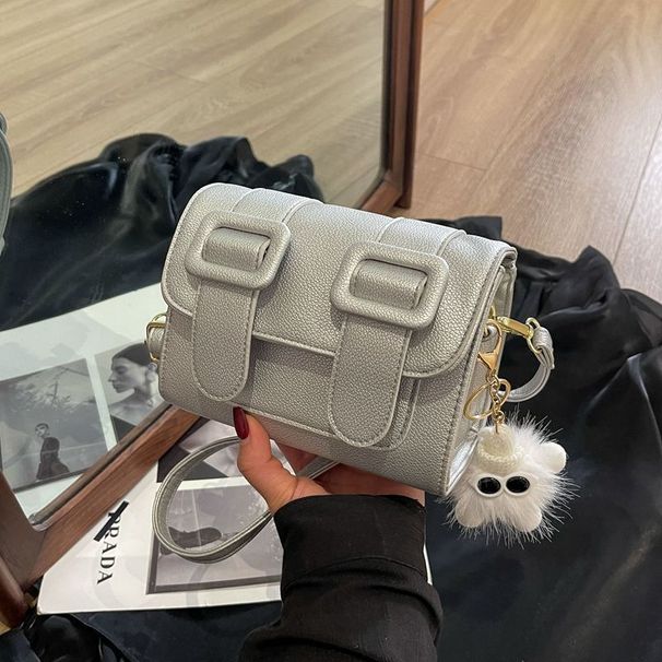 Kleine quadratische Tasche für Damen, strukturierte Modekette, Schultertasche, Umhängetasche_voghion.com