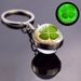 Luminescent Clover Glow-in-the-Dark Lucky Crystal Ball Keychain_voghion.com