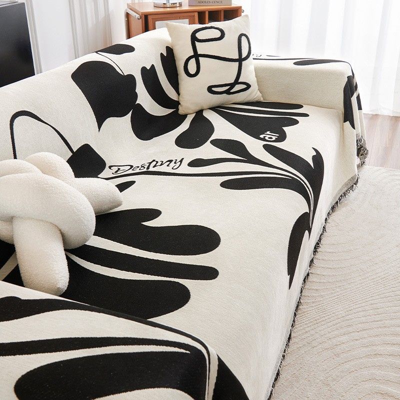Bohemian Chenille Sofa Throw Blanket - Non-Slip Universal Cover For Couches (4-Season Use Stylish Design Soft & Cozy Machine Washable)​_voghion.com