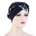 Two-color floral fabric splicing short braid forehead and forehead cross braid hat multi-color turban hat Indian hat_voghion.com