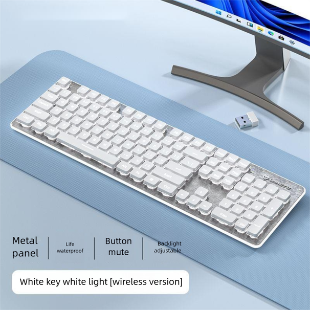 Tastiera silenziosa wireless cablata Langtu, tastiera meccanica retroilluminata, tablet portatile, per ufficio femminile, di alta qualità estetica_voghion.com