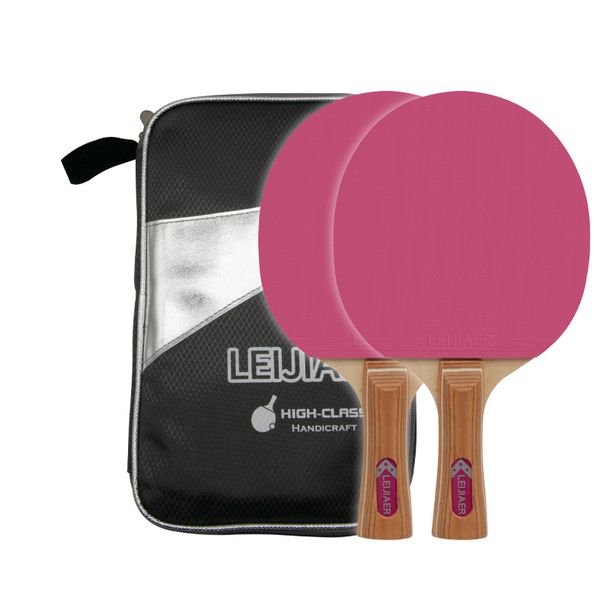 Nuovo set di racchetta da ping pong in legno massello a 7 strati, colore verde/rosa_voghion.com