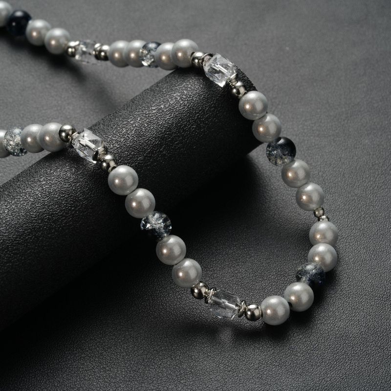 Collana di perle intrecciate da uomo in acciaio al titanio 2024 Nuovi accessori Ins Trendy Hip-hop Versatile Catena per maglioni da donna_voghion.com