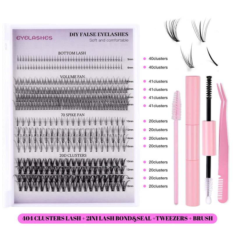 2024 Hot Selling 404 Cluster Eyelash Set DIY Mixed Segmented Grafting Single Cluster Lower Eyelashes_voghion.com