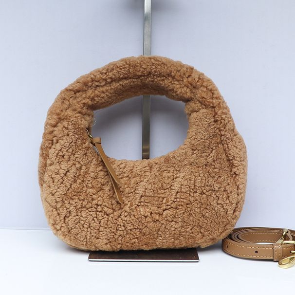 Mini borsa a tracolla soffice da donna con tracolla lunga, borsa a tracolla in morbida pelliccia sintetica, graziosa borsa a sella per l'inverno, borsa dolce ed elegante_voghion.com