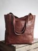 Retro oil wax leather simple all-in-one tote commuter women's bag shoulder bag_voghion.com
