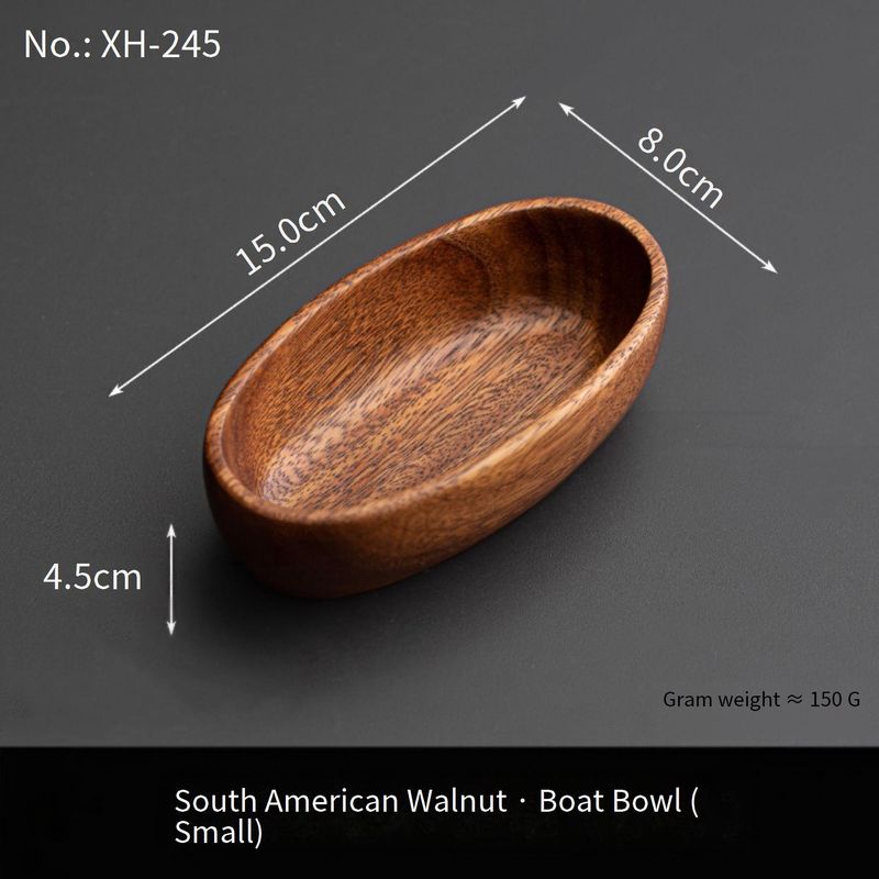 Walnut Wood Luxury Snack Tray – Elegant Chinese Style Serving Plate For Tea Time Wedding & Home Decor (Vintage Fruit Dish Handcrafted)​_voghion.com