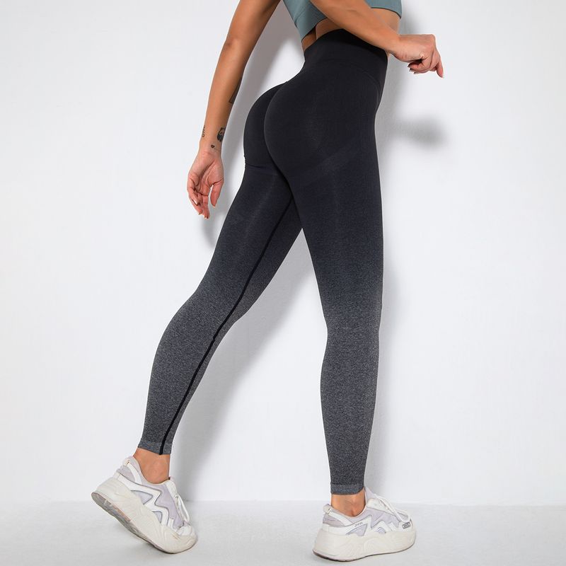 Women's Clothing celebrity seamless gradient smiling face yoga pants tight hip fitness pants sports running yoga clothes for women_voghion.com