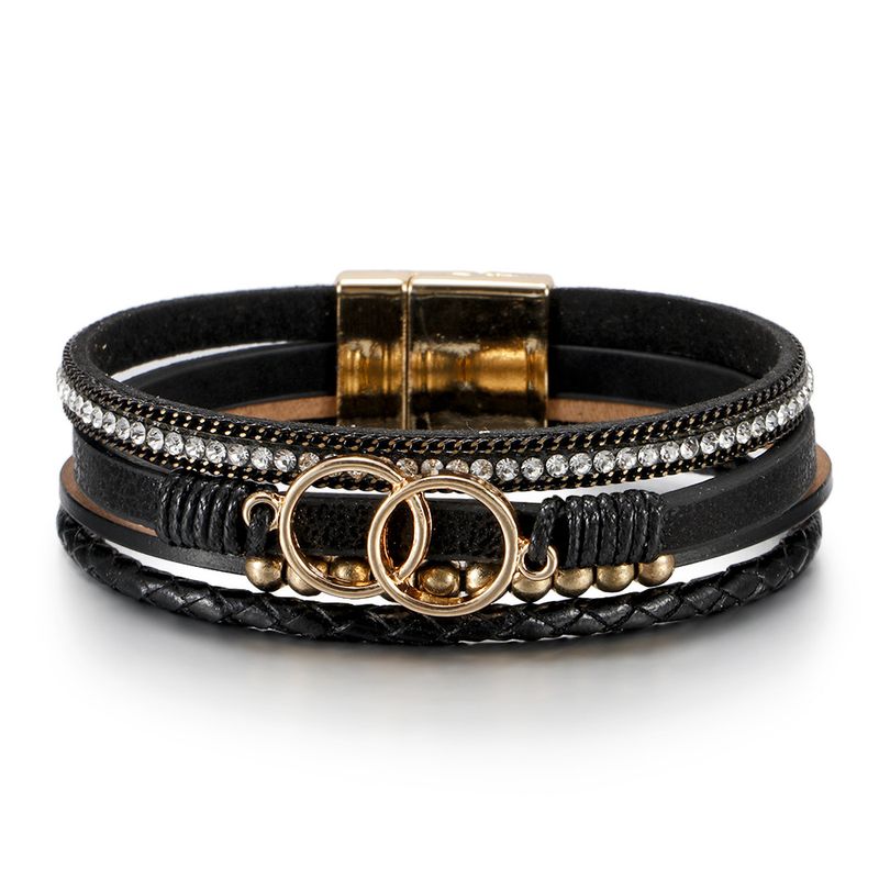 Böhmische geometrische Pu-Ledergeflecht-Armbänder für Damen_voghion.com