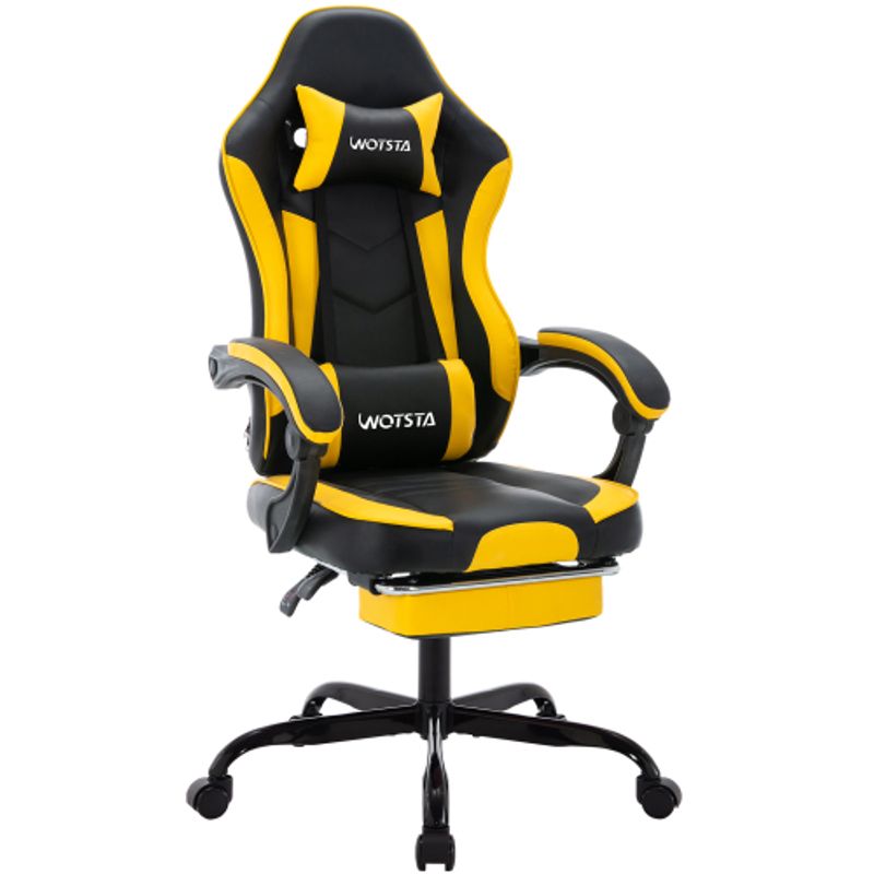 Gaming Chair Computerstuhl Ergonomischer Gaming Stuhl Mit Fußstütze Bürostuhl Ergonomischer Computerstuhl Mit Lendenwirbelstütze SchwarzGelb_voghion.com