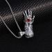 Dark Gothic Death God Demon Hand Stainless Steel Necklace Trendy Skull Fish Knife Inlaid Diamond Pendant_voghion.com