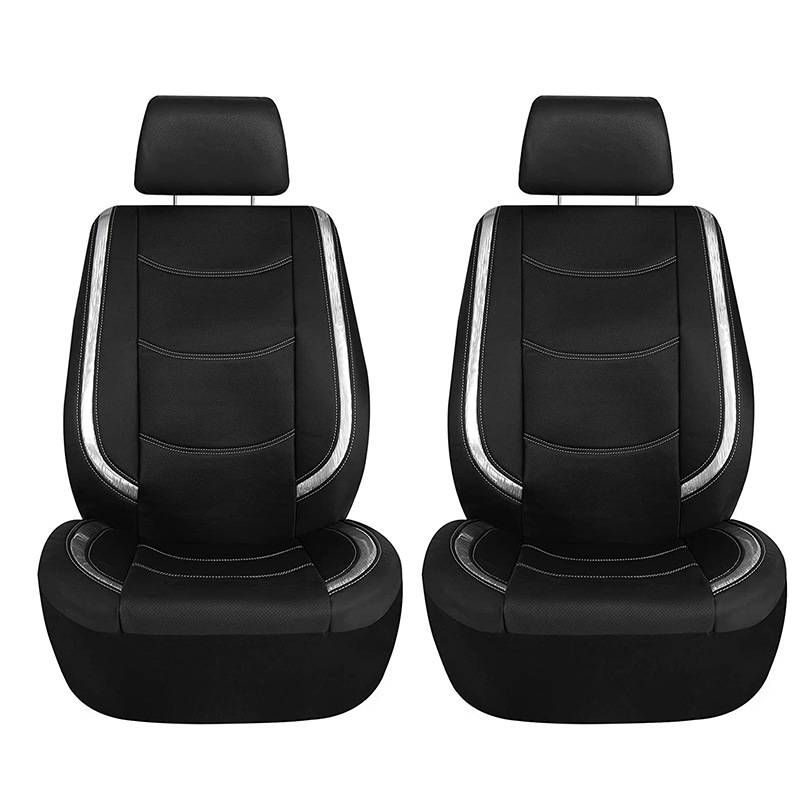 Yeni araba koltuğu kılıfı Sandalye kılıfı Siyah PVC pullu PVC SUV kamyonlar için_voghion.com