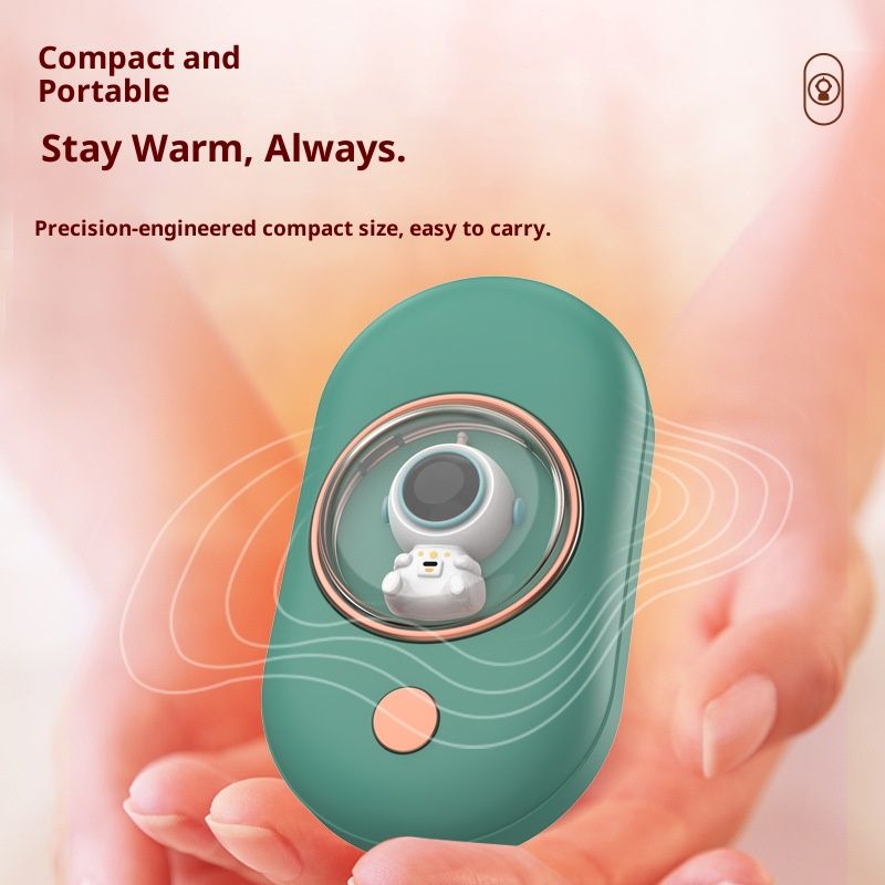 Astronauten-Handwärmer mit Nachtlicht, wiederaufladbare Graphen-Heizung per USB, tragbares 5-V-Stimmungslicht für Zuhause, Büro und unterwegs – Weiß/Grün/Pink_voghion.com