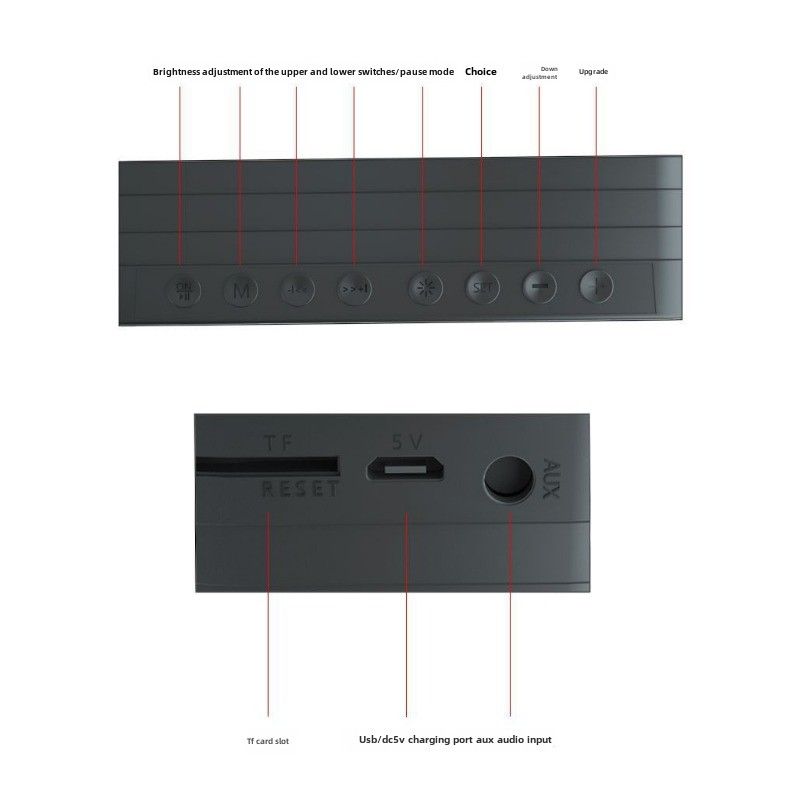 Wireless bluetooth speaker new mini home mirror small speaker remote control alarm clock smart speaker_voghion.com