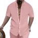 2024 Summer Men's Shirt Casual Loose Short Sleeve Beach Button-Up Top_voghion.com