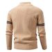 Herbst- und Wintermode: Stehkragenpullover, Herren-Strickpullover mit halbem Reißverschluss, trendige Wollpullover_voghion.com