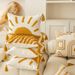 Bohemian Gold Sun Throw Pillow With Tassels - Geometric Pattern Chenille Cushion Cover For Sofa, Bed, Home Decor_voghion.com