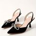 Women's Rhinestone Bowknot Decor High Heel Sandals With Ankle Strap_voghion.com