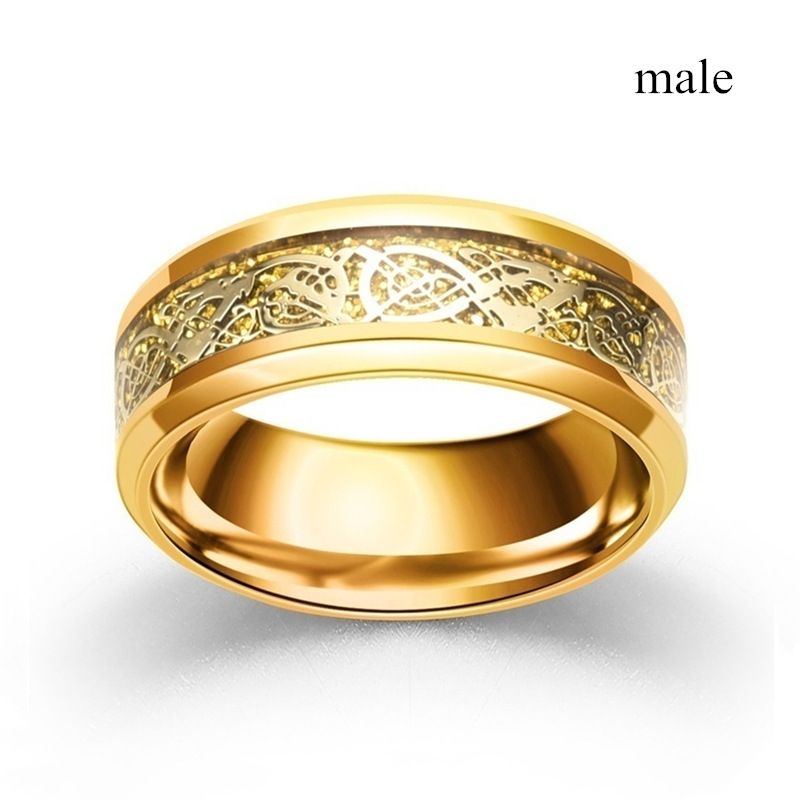 Nieuwe stijl vergulde ring met drakenpatroon en zirkooninleg, modieuze unisex ringen voor koppels_voghion.com