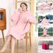 2025 Winter Fleece-Lined Thickened Hooded Blanket Flannel Unisex Batwing Sleeve Pajamas Robe Suitable For Outerwear_voghion.com