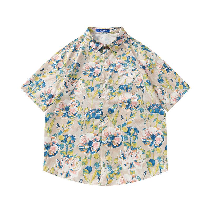 Herrenbekleidung New Hawaiian Casual Beach Shirt New Style Cool Summer Retro Print Kurzarm Cross Border One Piece Dropshipping_voghion.com