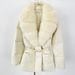 Elegant Women's Long Down Coat With Fox Fur Trim, Slim Waist Design, 90% White Duck Down, Warm Winter Jacket_voghion.com