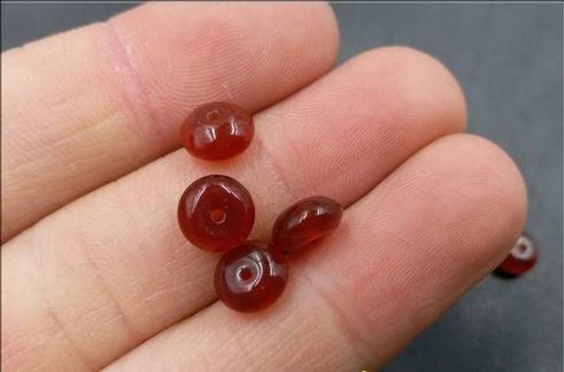 Affordable jade red agate spacer 8mm red chalcedony agate safety buckle spacer_voghion.com
