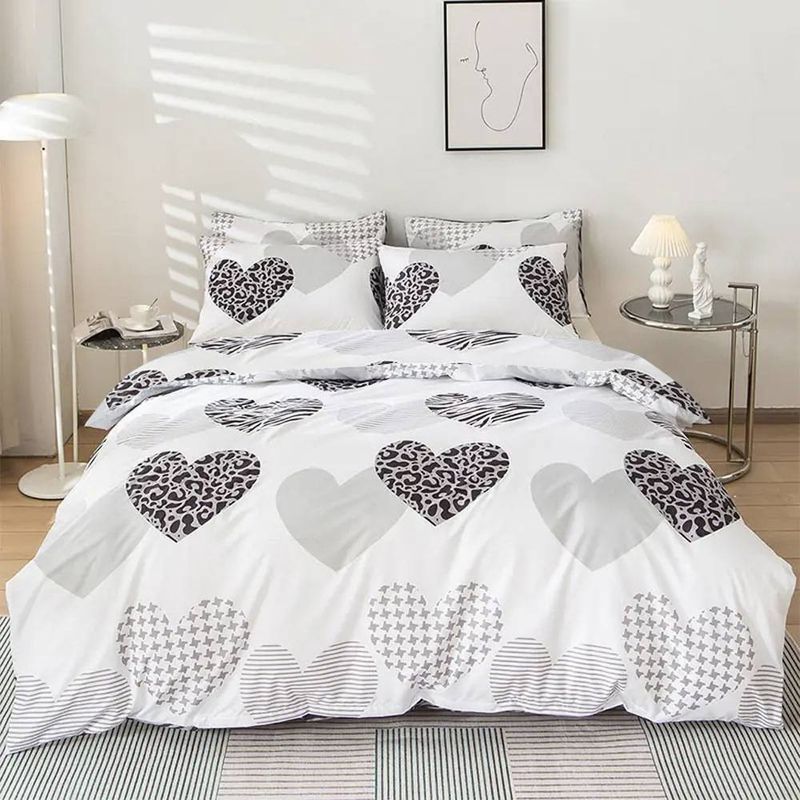 Capa de edredom com estampa reativa de fibra macia, conjunto de cama de 3 peças_voghion.com